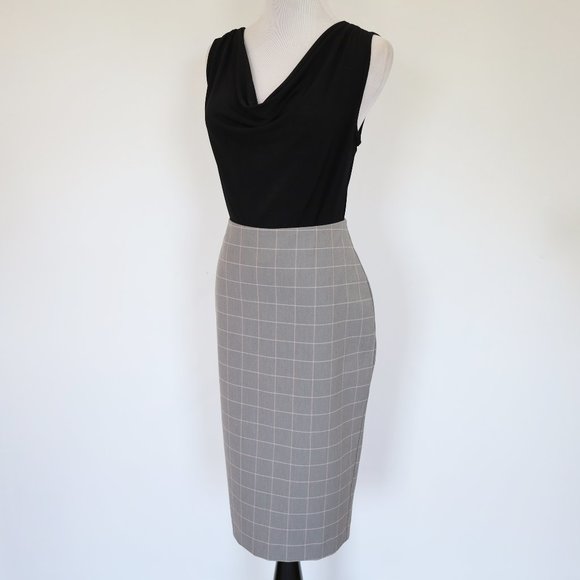 Express Dresses & Skirts - EXPRESS Size 4 Gray Black Skirt Blouse Set Career Pencil Skirt